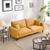 74" High Resilience three seater Sofa, Wooden Frame 3 Seat Sofa, Comfy , Modern Upholstered Sofa, Living Room Bedroom Apartment , Orange