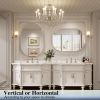 24"x36" Bathroom Mirror Oval Wall Mirror Vanity Mirror with Metal Deep Frame,White