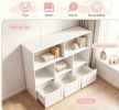 Toy Storage Organizer with 3 Movable Drawers And 5 Open Cubbies for Playroom