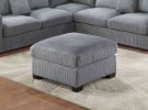 L-Sectional Sofa Corduroy Fog Color LAF And RAF Loveseats Corner Wedge Ottoman 4pcs Sectional Set Couch Living Room Furniture