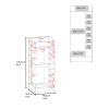 FM FURNITURE Lamer Corner Bar Cabinet with Wine Rack and Open Shelf, White