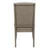 Traditional Classic Style Side Chairs Set of 2 Fabric Upholstery Button-Tufted Nailhead Trim Gray Cashmere Finish Dining Furniture
