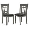 Medium Grey and Black Lattice Back Side Chairs (Set of 2)