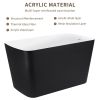 47" 100% Acrylic Freestanding Bathtub, Contemporary Soaking Tub, white inside black outside