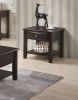 Simple Modern Look Wooden 1pc End Table Living Room Sofa Side Table Veneer Drawer And Shelf