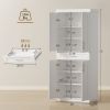 Modern Kitchen Pantry Freestanding Cabinet Cupboard with Doors and Drawer, Adjustable Shelving, White