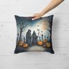 The Grim Reaper Spooky Halloween Throw Pillow Machine Washable, Indoor Outdoor Decorative Pillow for Couch, Bed or Patio, 18Hx18W
