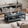 Farmhouse Coffee Table Rustic Cocktail Center Table with Thickened Tabletop