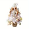 Artificial Christmas Tree, Mini Table Top Christmas Trees with Lights, Pre-lit Small Christmas Pine for Home, Office, Party Decoration, White Xmas Dec