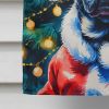 Black Pug Christmas House Flag Large Porch Sleeve Pole Decorative Outside Yard Banner Artwork Wall Hanging, Polyester, House Size, Multicolor