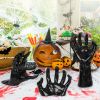 Halloween Decorations, Pack of 3 Wall Mounted Creepy Reaching Hands with Lighted Candles, Life-Sized Horror Hands for Gothic Wall Decorations