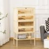 5-Tier Wooden Hamster Cage Mice Habitat Rat Habitat with Openable Top, Front Door and Storage Shelf