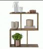 Rustic Brown S-Shaped End Table with 3-Tier Storage Narrow Side Table 19.7"W X 7.7"D X 22.8"H for Living Room Bedroom