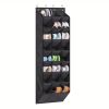 Over the Door Shoe Organizer Rack - 8-Tier Hanging Shoe Storage with 24 Large Deep Pockets, Space-Saving Heavy-Duty Door Shoe Rack for Closets