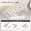 Kitchen Cabinet Organizer for Food Contanier Lid, Large Lid Holder with 6 Adjustable Dividers 7 Sections for Pantry Organizers and Storage