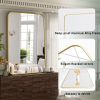 30"x40" Bathroom Mirror Rectangular Wall-Mounted Mirror with Metal Frame, Gold