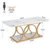 Coffee Table,Center Table with Faux Marble Top
