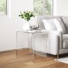 21" Long Rectangle All Acrylic 15mm Thick Waterfall Coffee Table, Clear