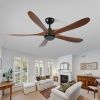 62 Inch wood Ceiling Fan no light with Remote Control, Low Profile Ceiling Fan without Light,Noiseless Reversible DC Motor with Timer