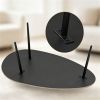 Black Stylish Irregular Shape Coffee Table, Heavy-Duty Metal Base Oval Sofa Side Table, Multifunctional Decor Center Table for Home Living Room