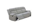 Motion Sofa Loveseat w Console Ash Color Fur Like Corduroy 2pc Reclining Sofa Set Living Room