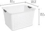 6-Pack Deep Ultra Basket, Open Top Plastic Storage Organizer, White - Classic Baskets for Organizing Countertops, Pantry Shelves, Kitchen Cabinets
