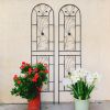 4 Pack Metal Garden Trellis 86.7" x 19.7" Rustproof Trellis for Climbing Plants Outdoor Flower Support Peacock Style Black
