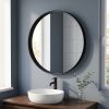 20" Round Bathroom Mirror Vanity Wall Mounted Mirror with Deep Frame, Black