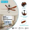 62 Inch wood Ceiling Fan no light with Remote Control, Low Profile Ceiling Fan without Light,Noiseless Reversible DC Motor with Timer