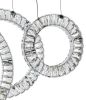 5 Hoop Crystal Progression Chandelier Integrated LED, Dimmable, Chrome
