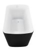 47" 100% Acrylic Freestanding Bathtub, Contemporary Soaking Tub, white inside black outside