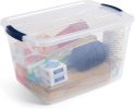 32 Qt, 6 Pack Stackable Plastic Storage Bins with Lids, Great for Closet and Laundry Storage, Organizing in the Home