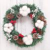 Christmas Ornaments 12in Christmas Wreath Artificial Wreath Door Hanging Window Props Background Christmas Tree Accessories