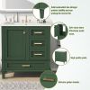 30" Bathroom Vanity in Green, Modern Bathroom Cabinet with Sink Combo Set, Bathroom Storage Cabinet with a Soft Closing Door and 3 Drawers, Solid Wood