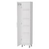 Lawen Tall Storage Cabinet, Single Door, 3 Broom Hangers