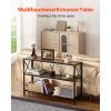 Narrow Console Sofa Table, 41.7 inches Behind Couch Table, 3-Tier Long Entryway Table and Skinny Hallway Table, Narrow Sofa Table with Metal Frame