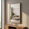 30"x50" Rectangular Bathroom Mirror Vanity Wall Mounted Mirror with Deep Frame, Gold