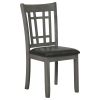 Medium Grey and Black Lattice Back Side Chairs (Set of 2)