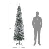 7.5' Tall Unlit Snow-Flocked Slim Artificial Christmas Tree with Realistic Branches and 738 Tips