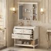 36'' Bathroom Vanity with Medicine Cabinet, Modern Mirror Cabinet with Adjustable Shelf, Bathroom Storage Cabinet with 4 Drawers