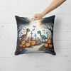Dinosaurs Spooky Halloween Throw Pillow Machine Washable, Indoor Outdoor Decorative Pillow for Couch, Bed or Patio, 18Hx18W