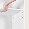 Wooden 6 Layer Modern Open Shelf Bookcase with Top Compartment, White