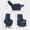 Power Lift Chair for Elderly, Fabric Recliner Sofa with Remote Control, Side Pockets, Quick Assembly, Deep Blue