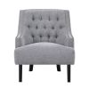 Modern Traditional Accent Chair Gray Chenille Upholstery Button-Tufted Solid Wood 1pc Living Room Furniture