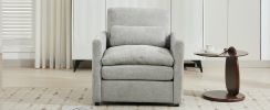 31.9" Cozy Upholstered Armchair Oversized Comfy Cloud Sofa Double Cushion Single Sofa Plush Cushion Armchair for Living Room, Light Grey