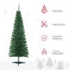 HOMCOM 5' Artificial Pencil Christmas Tree, Slim Xmas Tree with 294 Realistic Branch Tips and Plastic Stand, Green