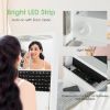 Freestanding Full Length LED Mirrored Jewelry Armoire with 6 Drawers