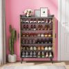 6-Level Wardrobe with Doors Shoe Storage Furniture Organizer for Home Office Space Saving Design