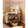 End Table, 3-Tier Narrow Side Table with Open Storage Shelves, Modern Nightstand Bedside Desk with Round Metal Frame