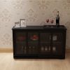 Kitchen Storage Cabinet,Sideboard Buffet Cupboard with Glass Door,Pantry Organizer, Freestanding Kitchen Cabinet,Black